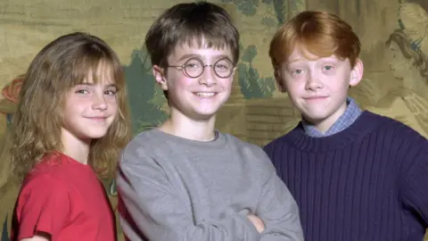 Getty Images Emma Watson, Daniel Radcliffe and Rupert Grint pictured in 2000