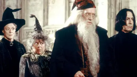 PA Media Dame Maggie Smith, Miriam Margolyes, Richard Harris and Alan Rickman in Harry Potter and the Chamber of Secrets in 2002

