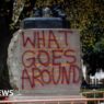 A severed statue divides an Australian city