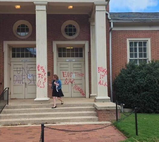 Anti-Israel Protesters at UNC Vandalize ROTC Building, Fraternity Brothers Clean Up After Them