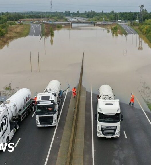 Flash floods and travel disruption as heavy rain falls overnight