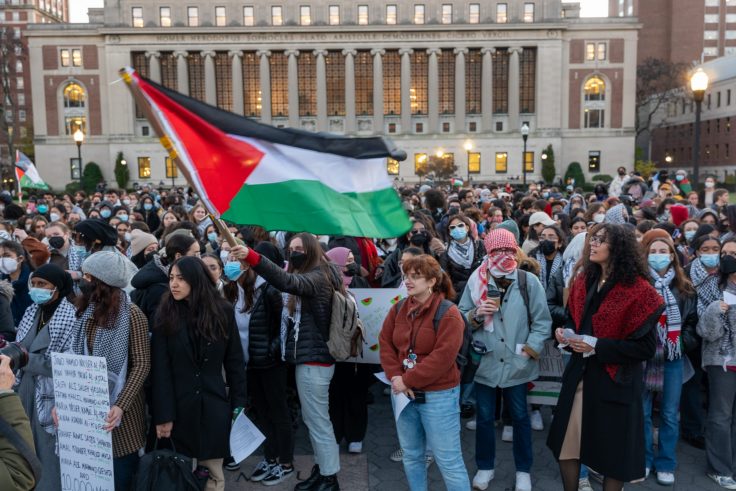 Pro-Hamas Students Block Entry To Campus, Vandalize Statue on First Day of Classes