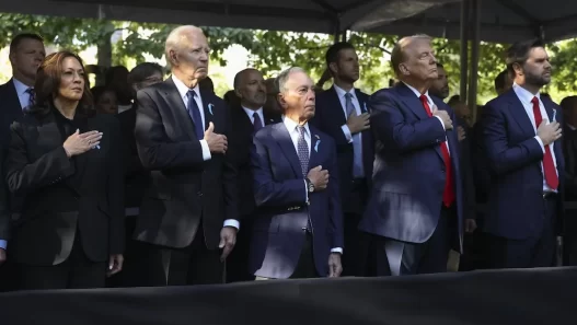 Trump and Harris shake hands at 9/11 memorial hours after hurling insults at each other during debate