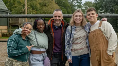 Netflix Andy with four actors on set