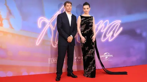 EPA Sean Baker (L) and US actor Mickey Madison (R) pose on the red carpet for the 'Anora' gala screening at the BFI London Film Festival, in London, Britain, 11 October 2024