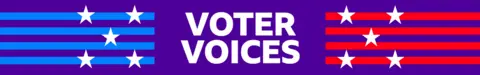 Banner that reads Voter Voices