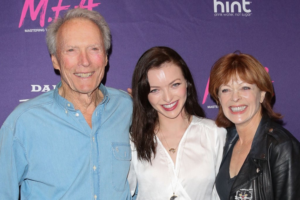 WEST HOLLYWOOD, CA - OCTOBER 02: (L-R) Clint Eastwood, Francesca Eastwood and Frances Fisher attend the premiere of Dark Sky Films' "M.F.A." at The London West Hollywood on October 2, 2017 in West Hollywood, California. (Photo by Paul Archuleta/FilmMagic) Getty Images