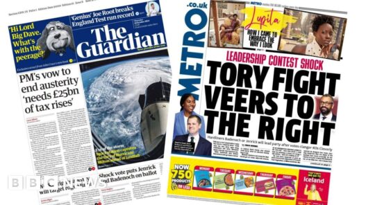 '£25bn tax bomb' and 'Tory fight veers right'