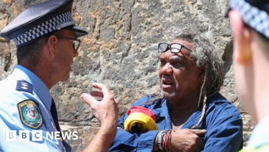 Aboriginal protester arrested outside Sydney Opera House