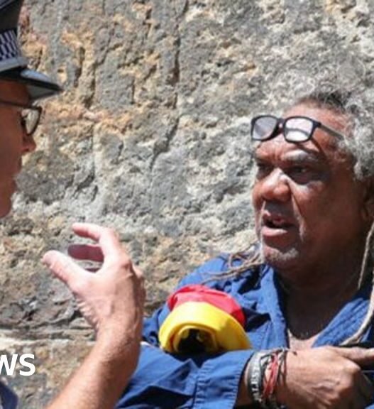 Aboriginal protester arrested outside Sydney Opera House