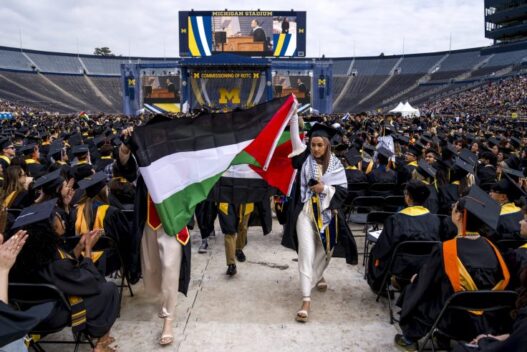 Anti-Israel Agitators Swarm University of Michigan Students Who Blocked Funding Hamas-Associated College in West Bank