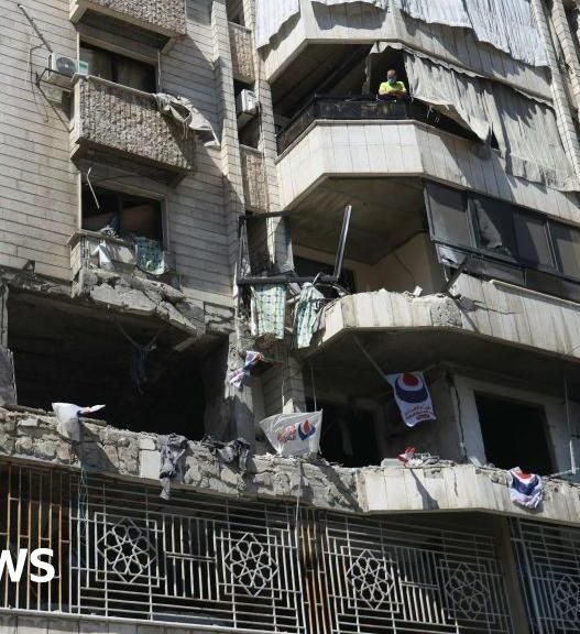 At the scene after Israel strikes central Beirut