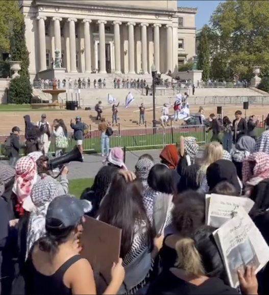 Columbia Students Celebrate Oct. 7 as Pro-Hamas Demonstration Turns Violent in NYC