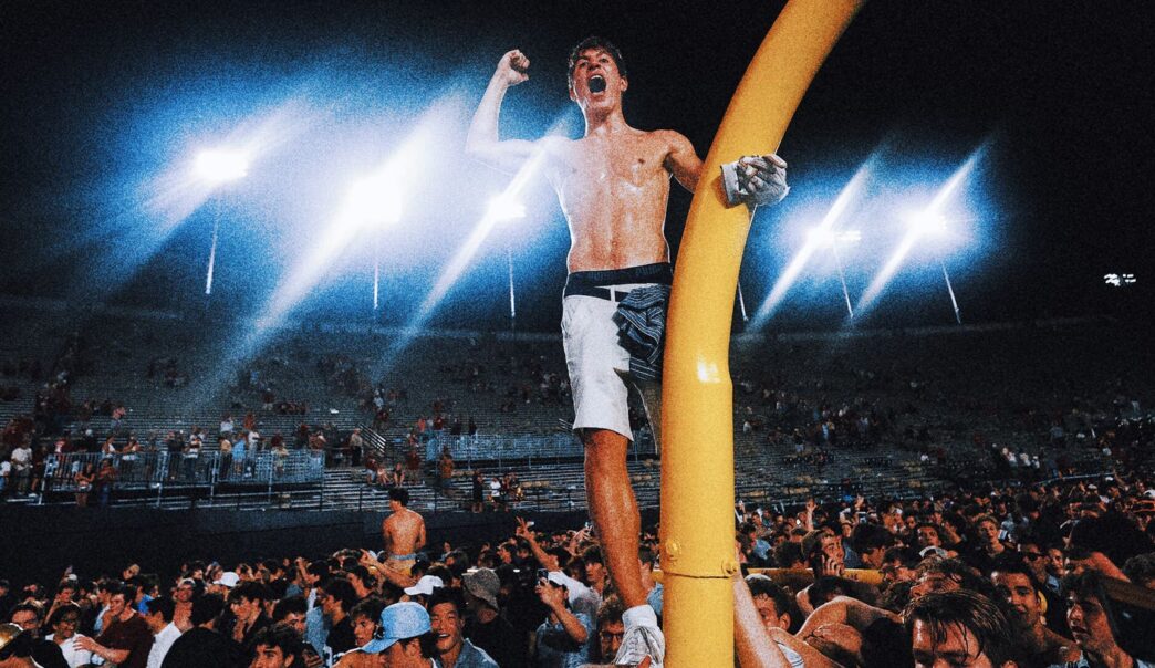 Down goes the goal posts! Vanderbilt fans celebrate win over Alabama in epic fashion