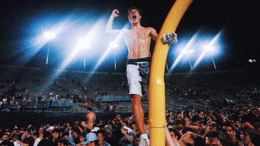 Down goes the goal posts! Vanderbilt fans celebrate win over Alabama in epic fashion