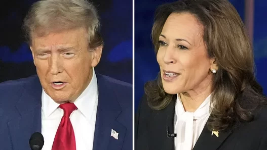 How many Republicans support Harris and Democrats support Trump?