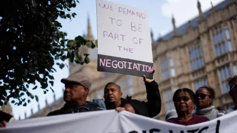 PA Media Protesters outside Parliament 