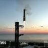 SpaceX Starship booster caught in mid air