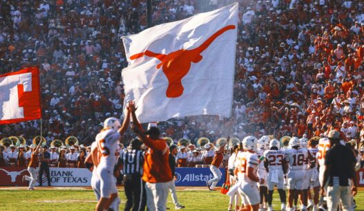 Texas players plant flag through Baker Mayfield Oklahoma jersey following win