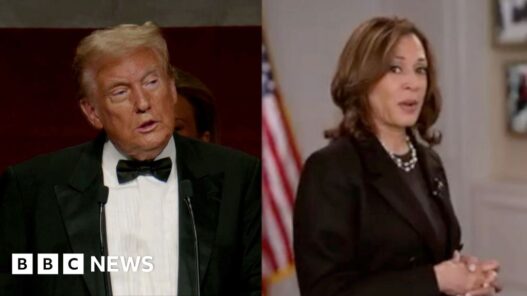 Trump and Harris trade charity dinner barbs