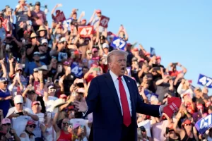 Trump targets Harris on immigration at California rally